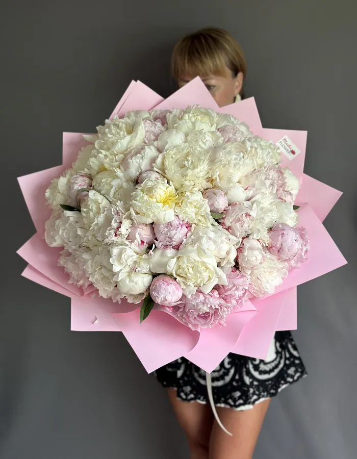A bouquet of 51 peonies