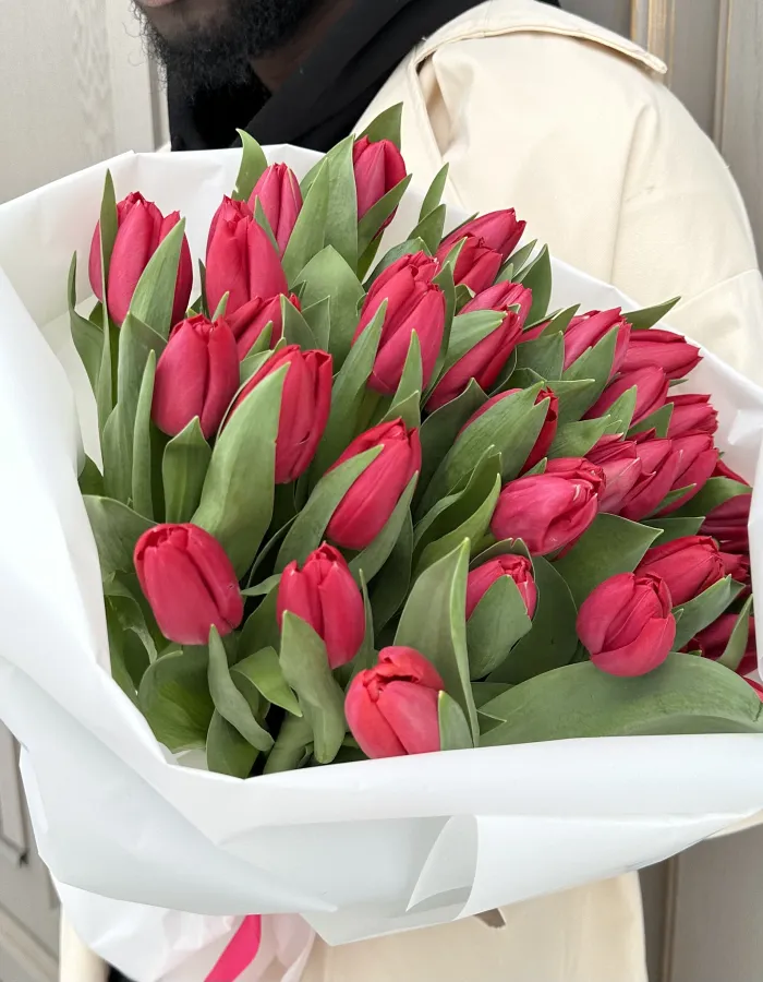 Букет из 25 красных тюльпанов