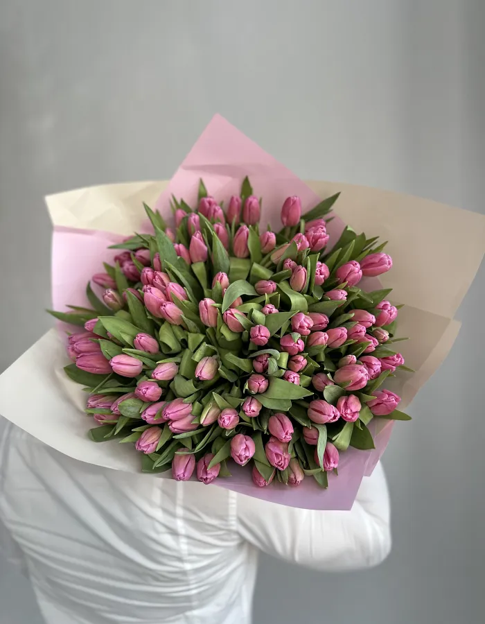 Букет "101 розовый тюльпан"