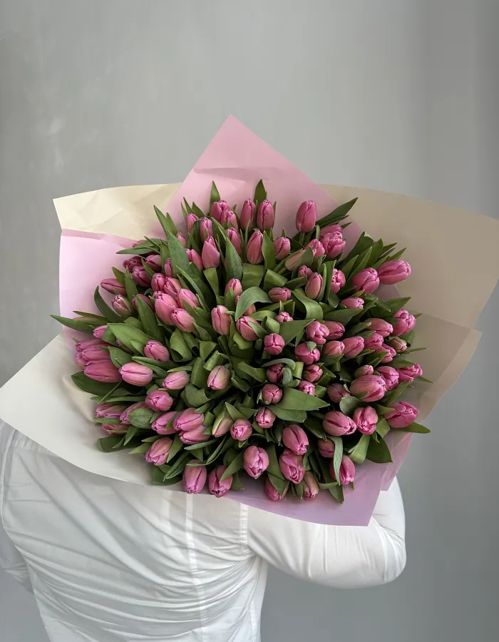 Букет "101 розовый тюльпан"