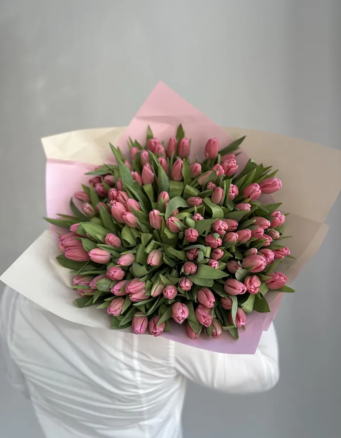 Букет "101 розовый тюльпан"